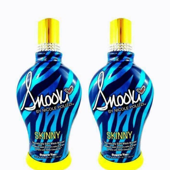 Supre SNOOKI Skinny Ultra Dark BLACK Bronzer Tanning Lotion 12 Oz. (2 Pack) -New - Picture 2 of 3